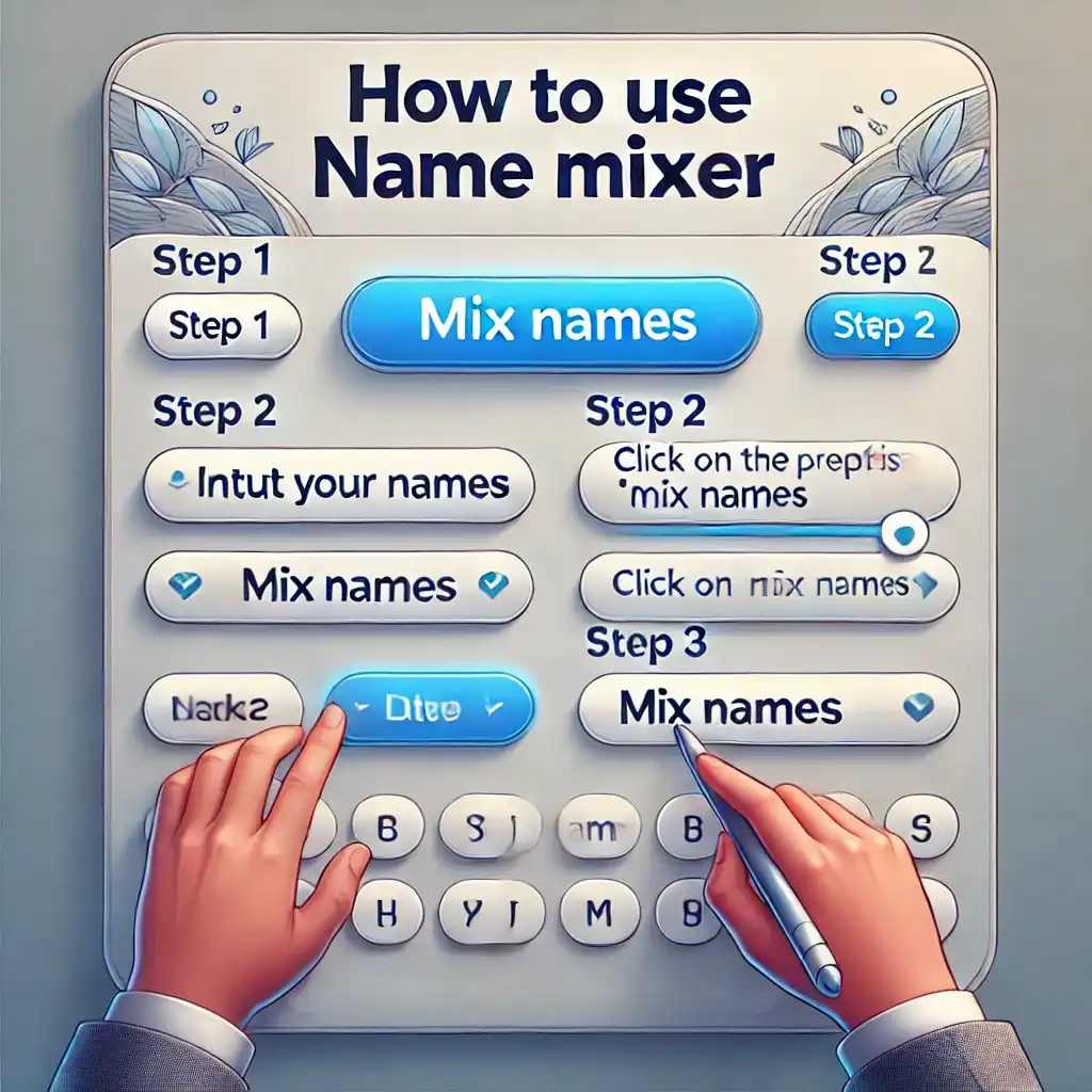 Image showing the process to use online name mixer tool